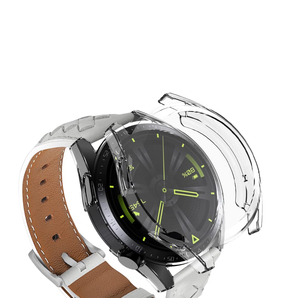 [2-Pack] Senter Soft HD High Sensitivity Screen Protector with TPU All Around Anti-Fall Bumper Protective Case Cover for Huawei Watch GT3 42mm