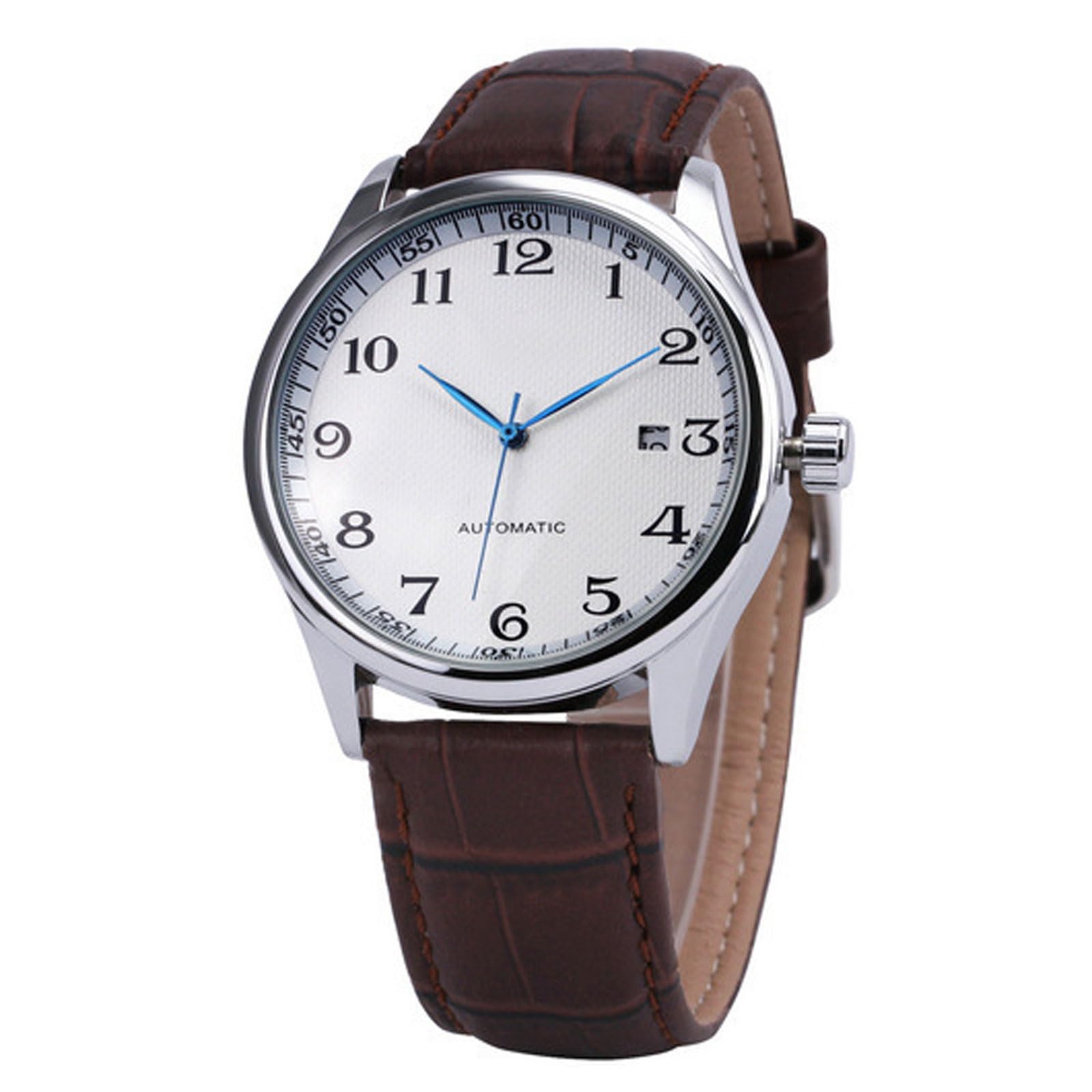 Reloj mecánico automático, Reloj Casual con Calendario, Correa de Cuero, Adecuado for Regalos de cumpleaños y festividades for Hombres. Reloj de Pulsera