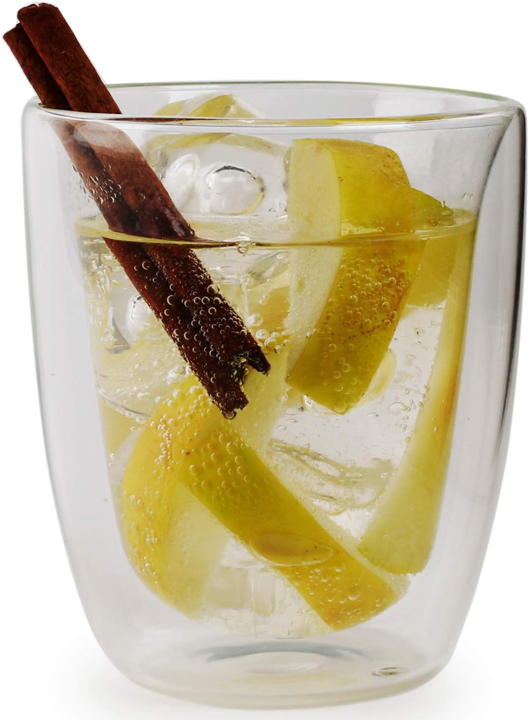 Circleware 44945 Thermax Double Wall Insulated Drinking Glasses, Set of 2, Glassware Beverage Set, Ice Tea Cups, 12.5 oz, Clear