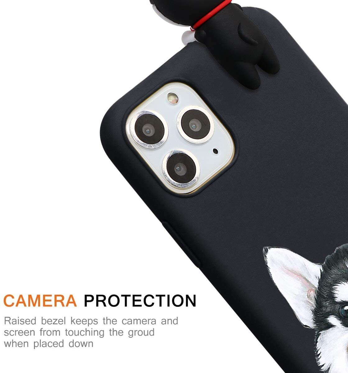 ZhuoFan 3 Pièces Coque Pour IPhone 14 Plus 6,7" Avec Motif, Etui Noir En Silicone Aesthetic Dessin, Mince Souple TPU Bumper Antichoc Case Caméra