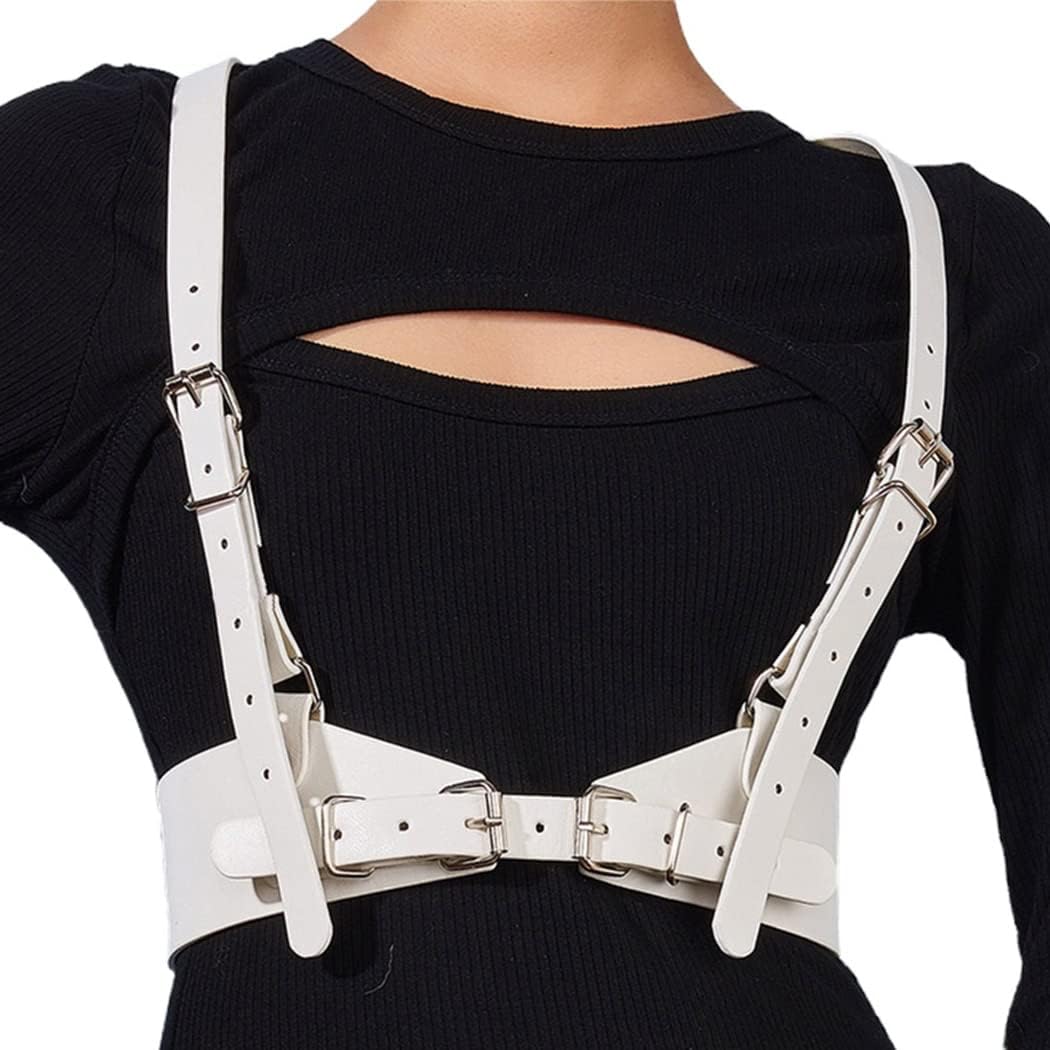 BODIY Punk Women Waist Belts PU Leather Fashion Body Chain Belt Rave Halloween Accessories Belt Adjustable Goth