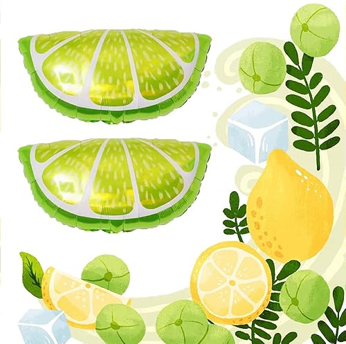 Miniatura 5 de Globos de fruta de limón, globos de Mylar de aluminio de limón verde para baby shower, verano, fiesta temática de limón, suministros de decoración