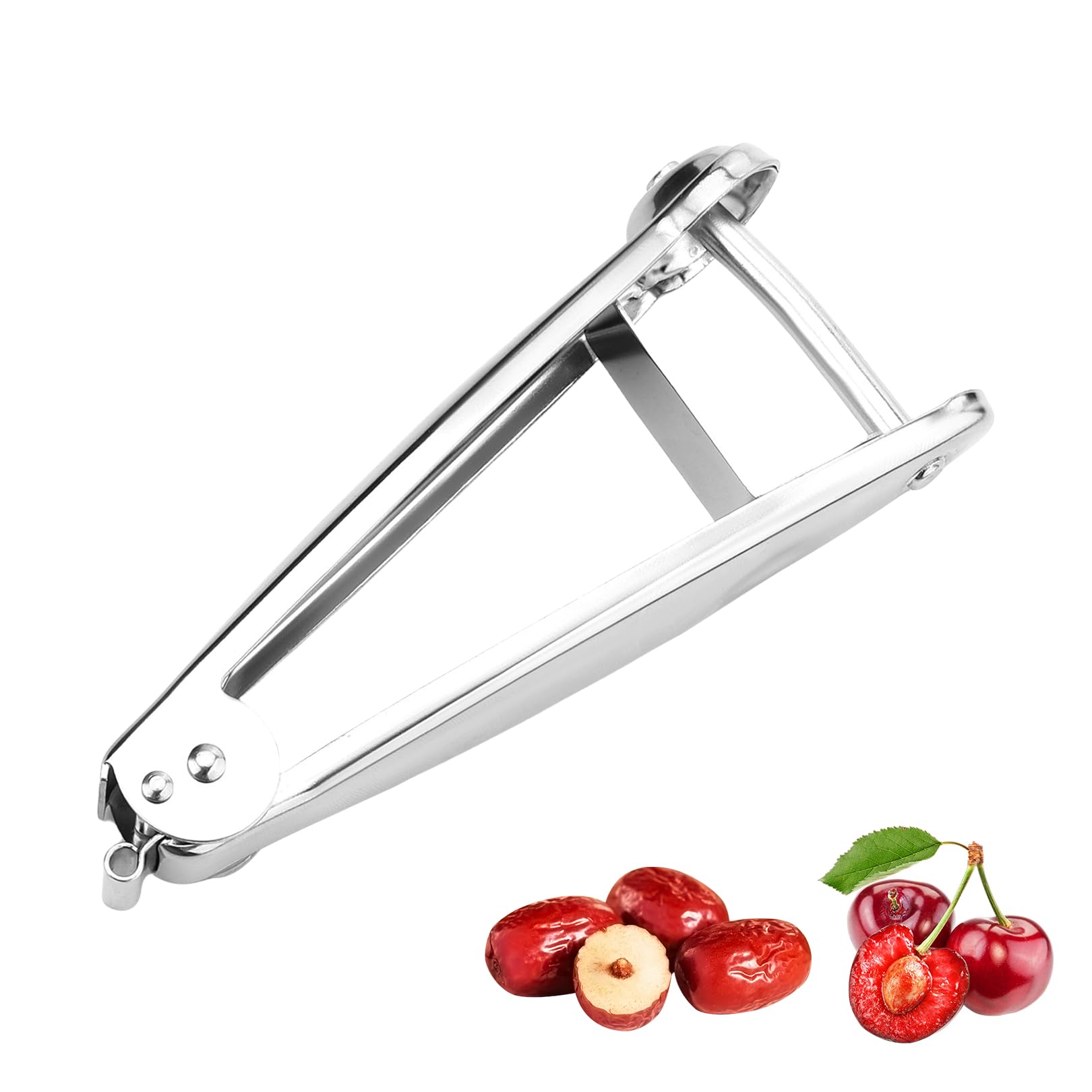 2 Stück Kirschen Entkerner Edelstahl - Küchenhelfer Für Kirschen, Oliven & Datteln (Grün)