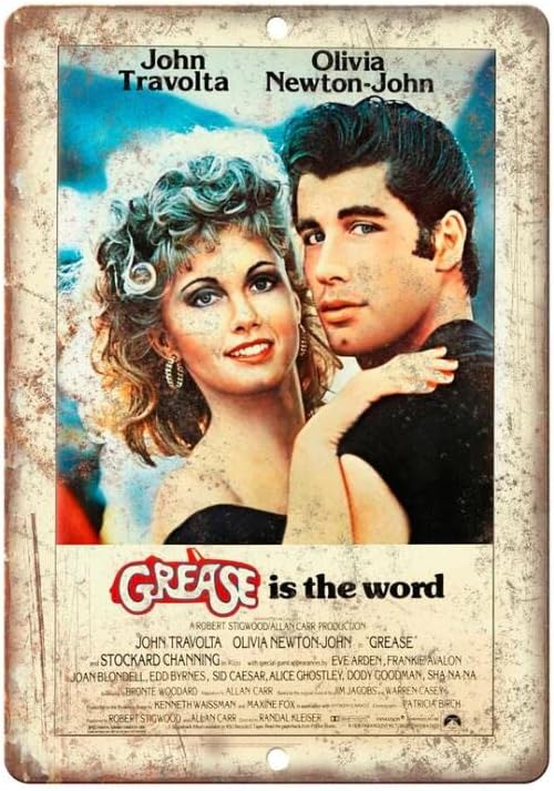 Amazon.co.jp 【eiwasailsors】『グリース』Grease ミュージカル 1978年映画ポスター メタルサイン 金属