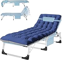 Vista 22 de ABORON Sillón 4 en 1 con agujeros para la cara y los brazos para bronceado, reclinable plegable de alta resistencia de 440 libras con cojín