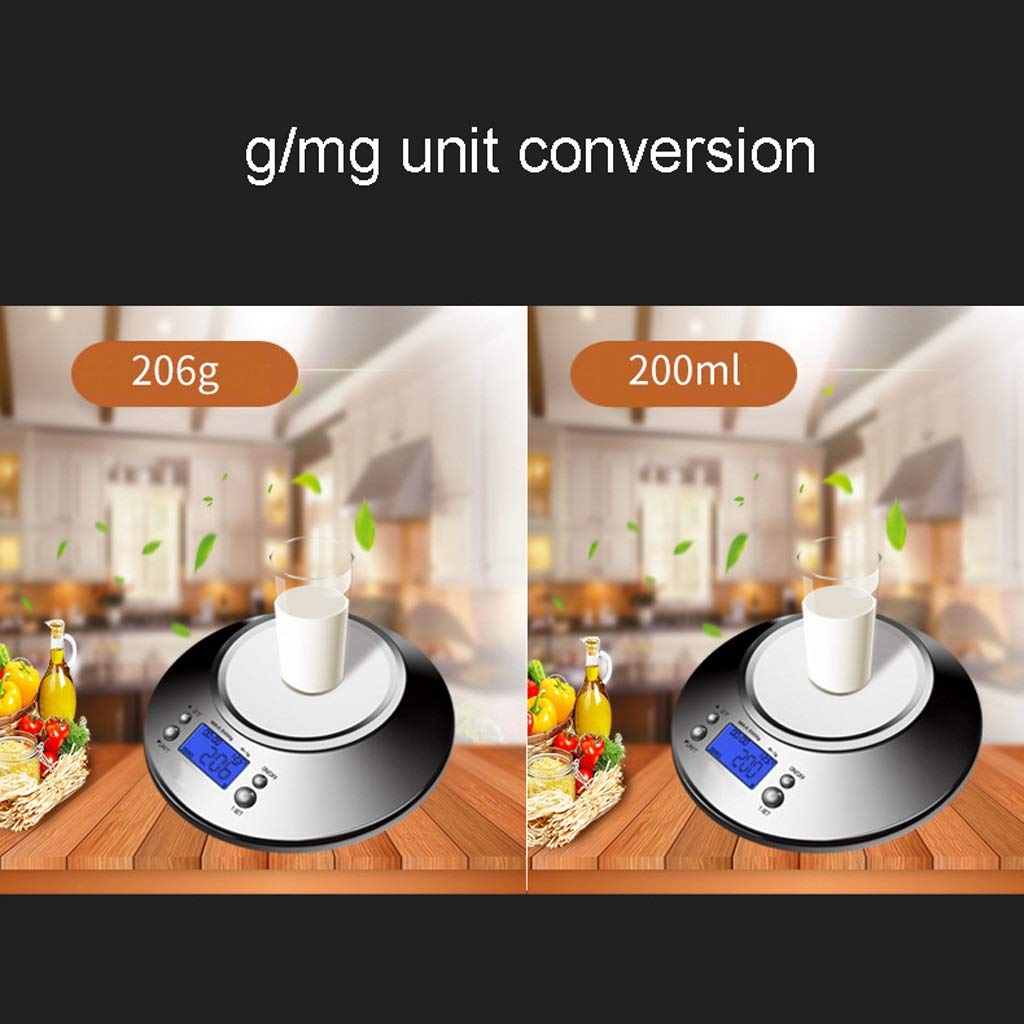 Bilancia Da Cucina Digitale 5kg Acciaio Inossidabile Con Ciotola Rimovibile, Alta Precisione, Display LCD Retroilluminato, Funzione Tara, Impermeabile, Ricettario Incluso, Boston Tech - Foto 4