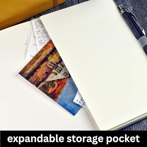 Miniatura 6 de RICCO BELLO - Cuaderno clásico con rayas universitarias, diario con forro de piel sintética para escribir, trabajo, hogar, escuela, 192 páginas a