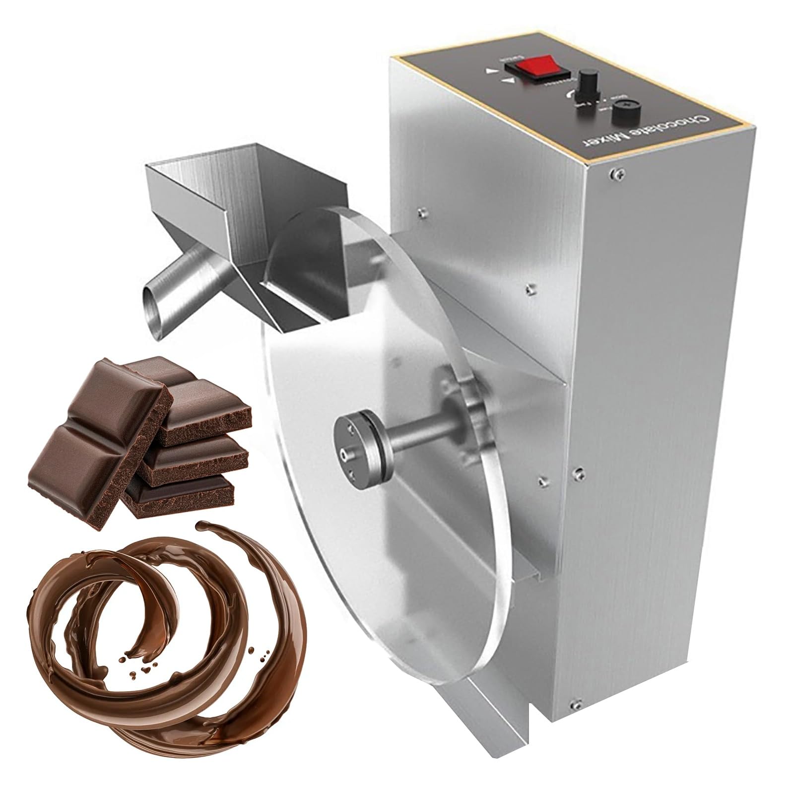 Macchina elettrica per fondere il cioccolato, dispositivo di tempra in acciaio inox, velocità regolabile per panetteria e pasticceria, ideale per riscaldare alimenti e fare cioccolato