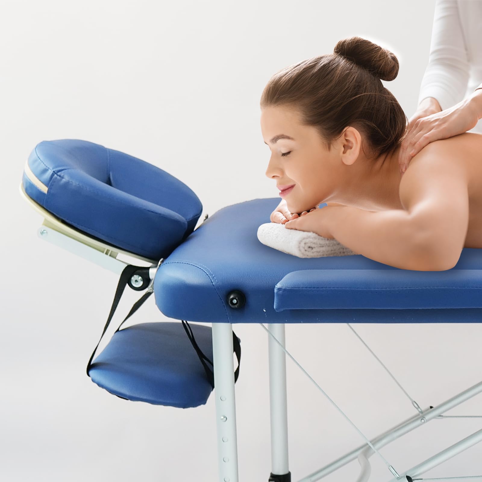 VENDOMNIA Mobile Massageliege - Aluminium mit 2 Zonen höhenverstellbar inkl. hochwertiger Kopfstütze Tasche Armlehnen - Farbwahl Klappbar, Massagetisch Massagebett Massagebank Behandlungsliege