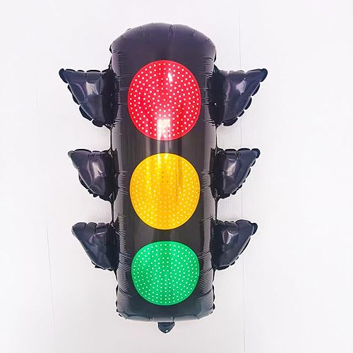 Miniatura 4 de Globo de decoración de fiesta de cumpleaños de coche de carreras, globos de papel de aluminio, cono de tráfico, bandera a cuadros, ruedas
