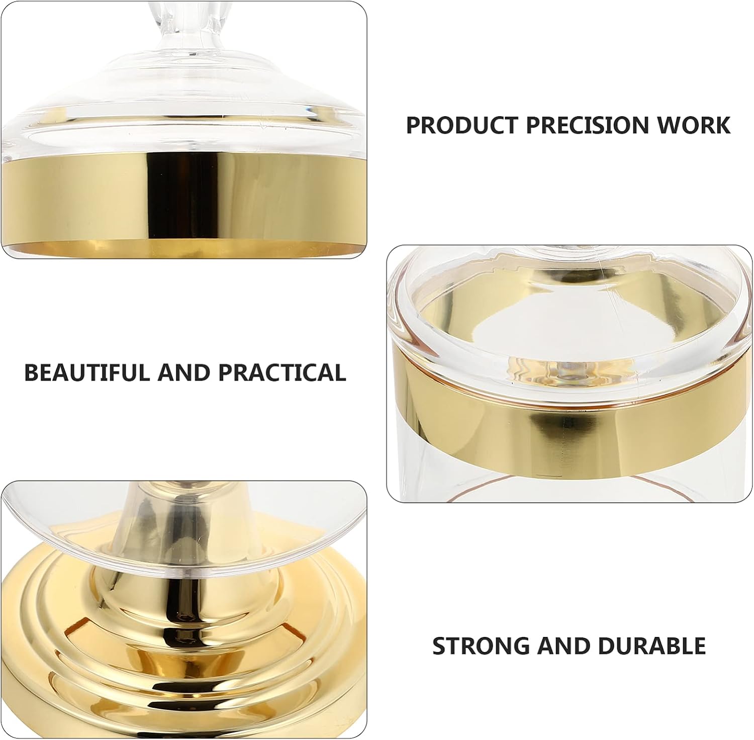 YARNOW Acrylic Candy Jar with Gold Lid 9.6 Inch Airtight Storage Tank for Cookies Snacks and Candy Buffet Clear Decorative Container for Home Wedding