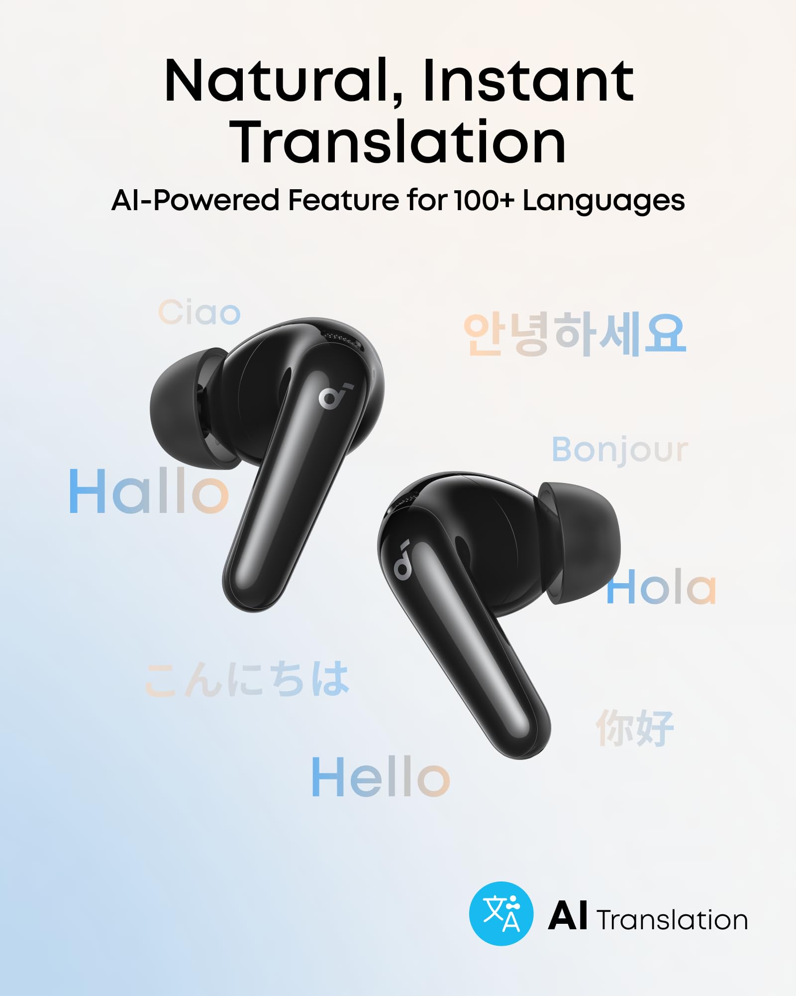 Soundcore P31i by Anker, Real-Time Adaptive Noise Cancelling, Hi-Res Sound, Translation Earbuds, 50H Playtime, Wireless Earbuds, Bluetooth Earphones, Spatial Audio, Fast Charging, IP55
