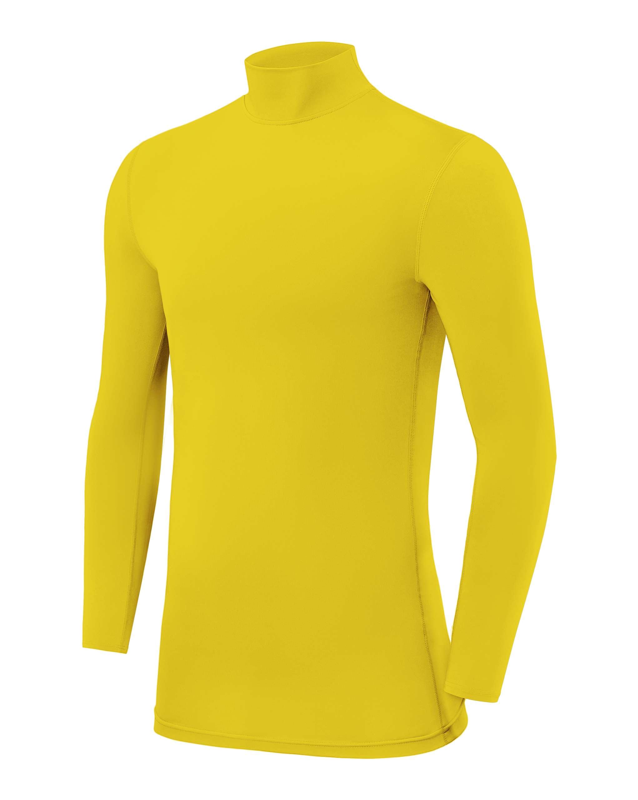 PowerLayer Kompressionsshirt Jungen - Compression Shirt Funktionssshirt Langarm - Laufshirt Jungen - Mock Neck Sportshirt - Longsleeve Oberteil Unterziehshirt