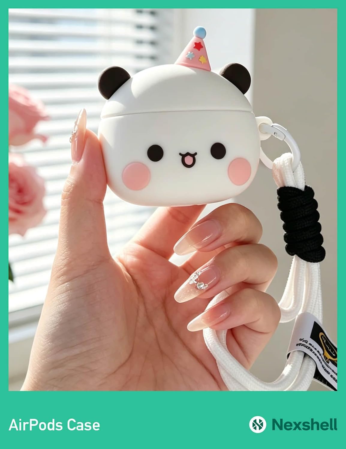 for AirPods Pro 3 Case Cute, 3D Kawaii White Bear Funny Design