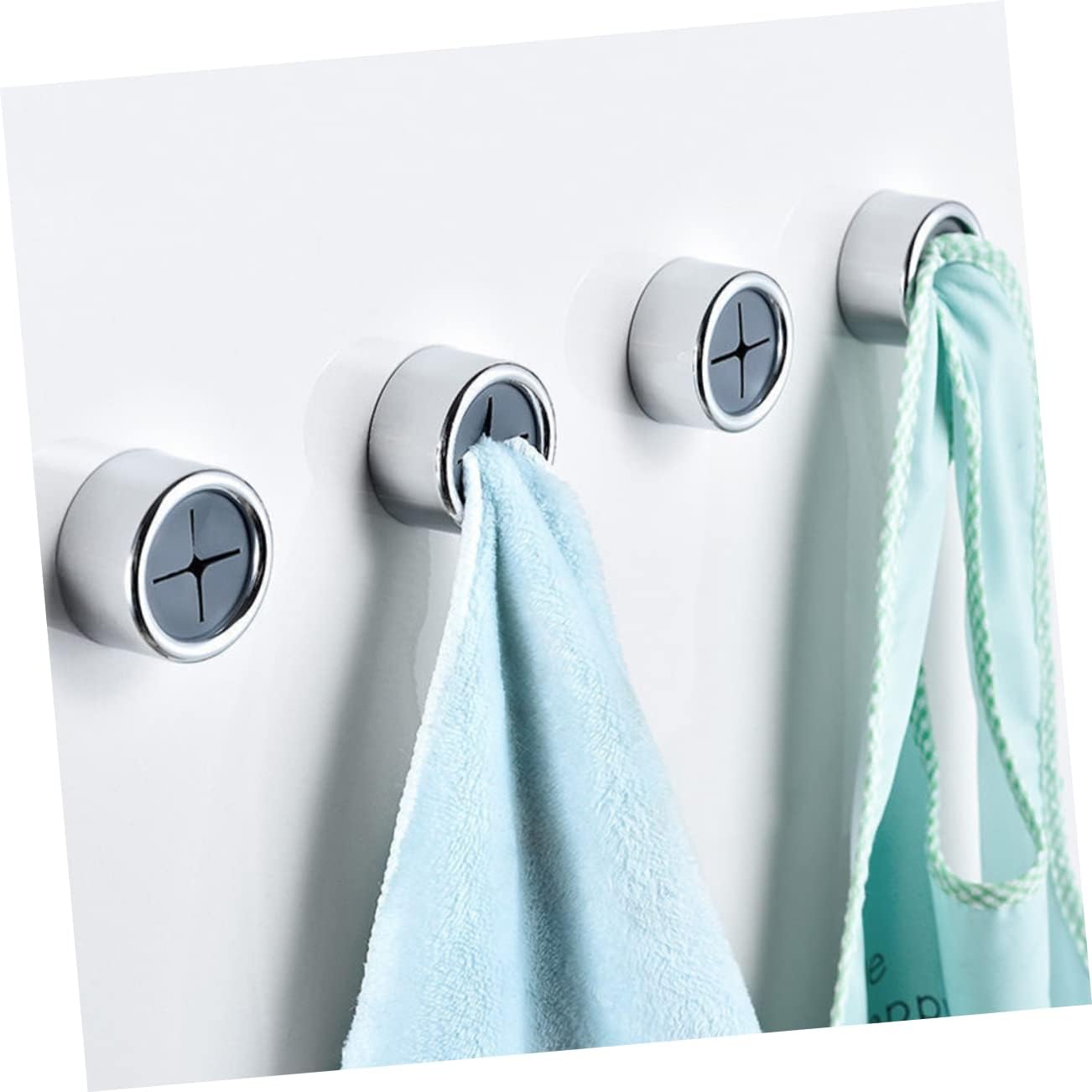 3sets Self Adhesive Towel Hooks for Wall Mounting Round Design Punch Installation for Kitchen Bathroom Bedroom and More Strong Adhesion Easy to Use 6pcs*3