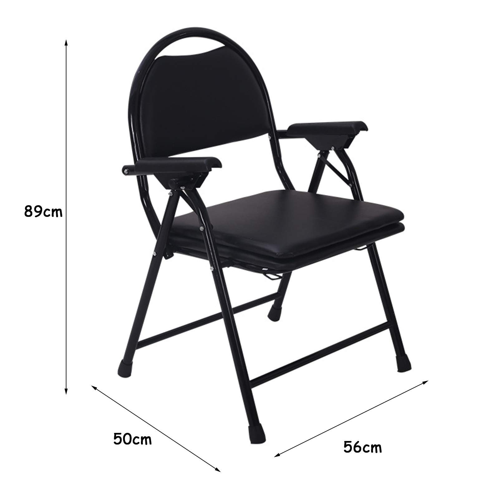 Krzesło Commode Wielofunkcyjne składane krzesło toaletowe ze stali nierdzewnej z oparciem, ergonomiczne siedzisko dla osób starszych, niepełnosprawnych i kobiet w ciąż(