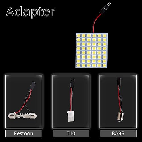Miniatura 2 de GLL Super blanco ahorro de energía 5050 48-SMD Panel LED Dome Light Auto Placa de lectura techo techo interior lámpara cableada+T10 BA9S Festoon
