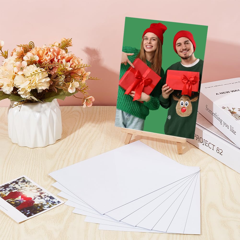 CRASPIRE 10Pcs Sublimation Metal Photo Blanks 7.8 x 5.9'' 0.5mm Thick Aluminum Picture Sign Plate White Pearlescent Heat Transfer Aluminums Blank DIY Wall Room Decor Poster Frame Craft Custom Gift - Image 4