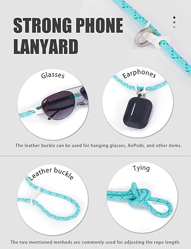 Miniatura 10 de project-cb 1 cordón para teléfono, 2 lengüetas para teléfono, cordones para teléfono celular alrededor del cuello, cordón de cuerda, correa