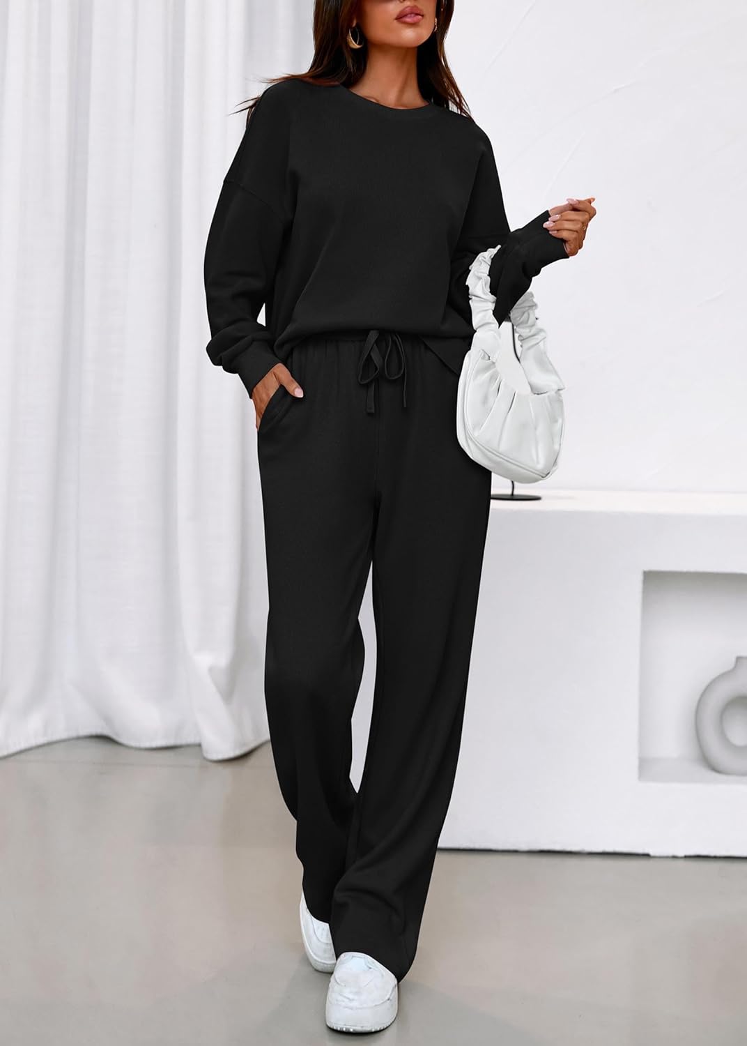 KIRUNDO Spring Fall Sweatsuits Women 2 Piece Outfit Lounge Sets 2026 Matching Airport Travel Sweatshirt Sweatpants Tracksuit - Image 4