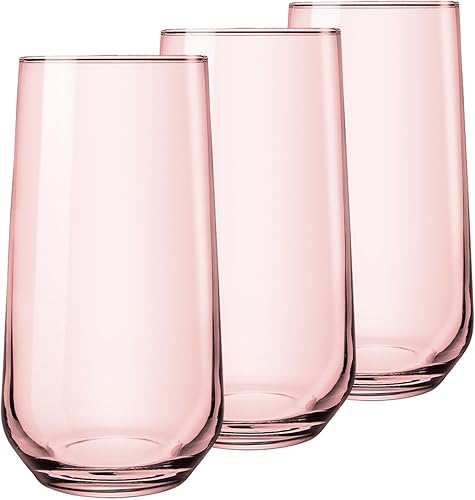 Biandeco Allegra - Juego de 3 vasos de vidrio altos 16 onzas transparente