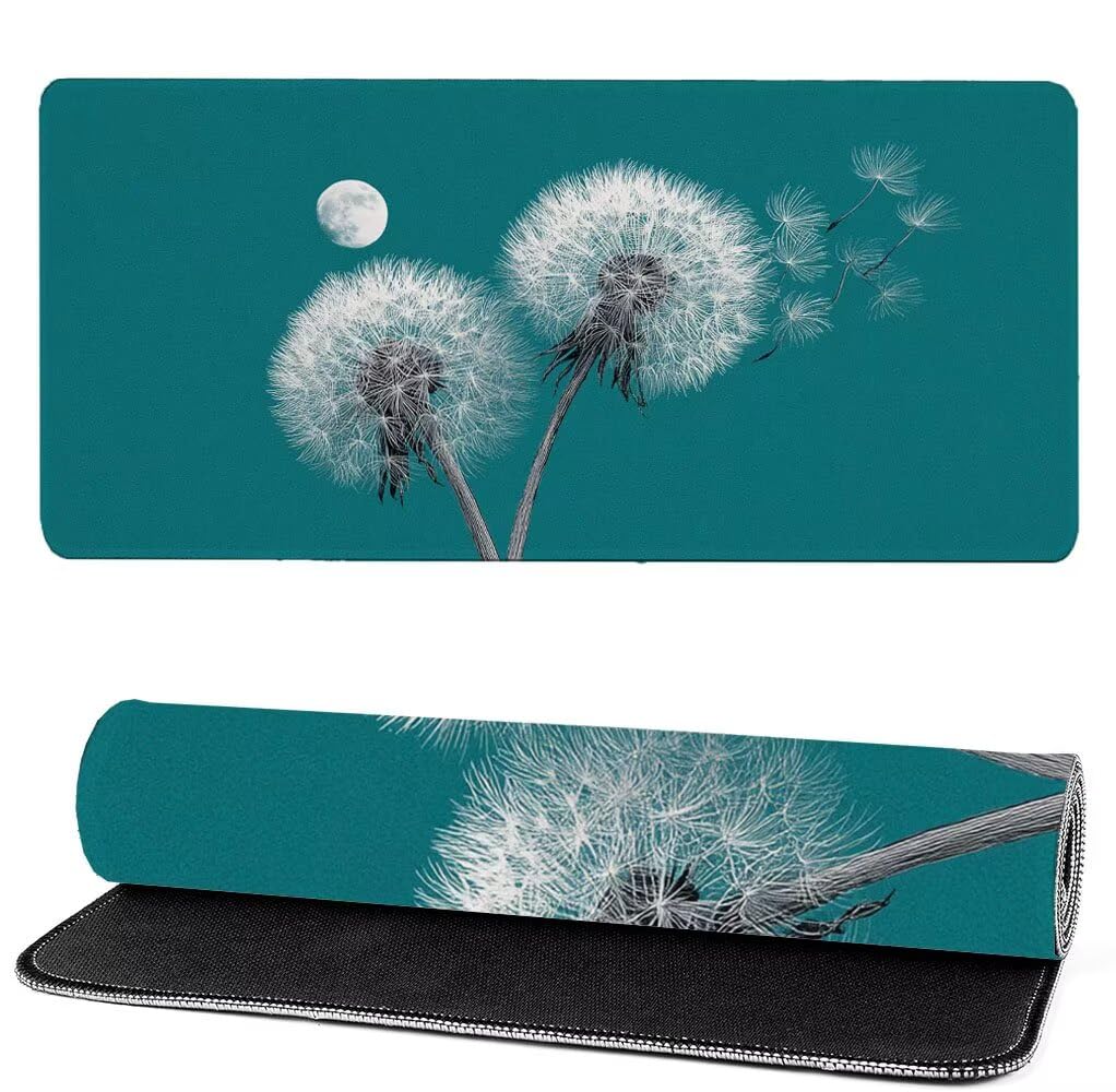 Podkładka pod mysz XXL 1000x500x3mm kwiaty, biała podkładka pod mysz do gier, ulepszona precyzja i szybkość, podkładka pod mysz do gier antypoślizgowa gumowa podstawa, dekoracja biurka MM-243