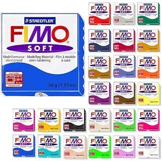 JustArtsCrafts Fimo Soft Oven Hardening Bake DIY Crafts Sculpting Moulding Polymer Modelling Clay 12 x 57g Multicolour Blocks