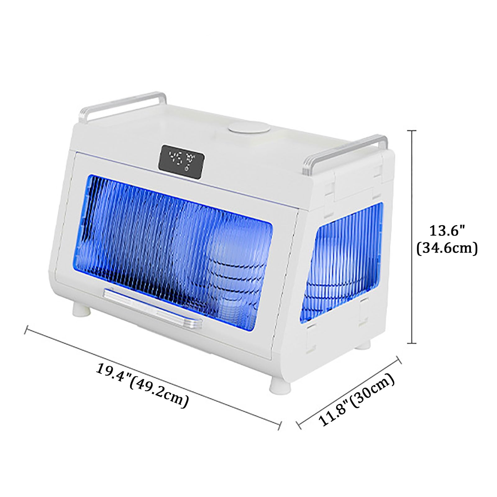 Armoire de Désinfection de Cuisine, Égouttoir à Vaisselle de Stérilisation UV, Boîte de Rangement de Vaisselle pour Cuisine Armoire Restaurant Séchage de Vaisselle(19.4"x11.8"x13.6", White 1)