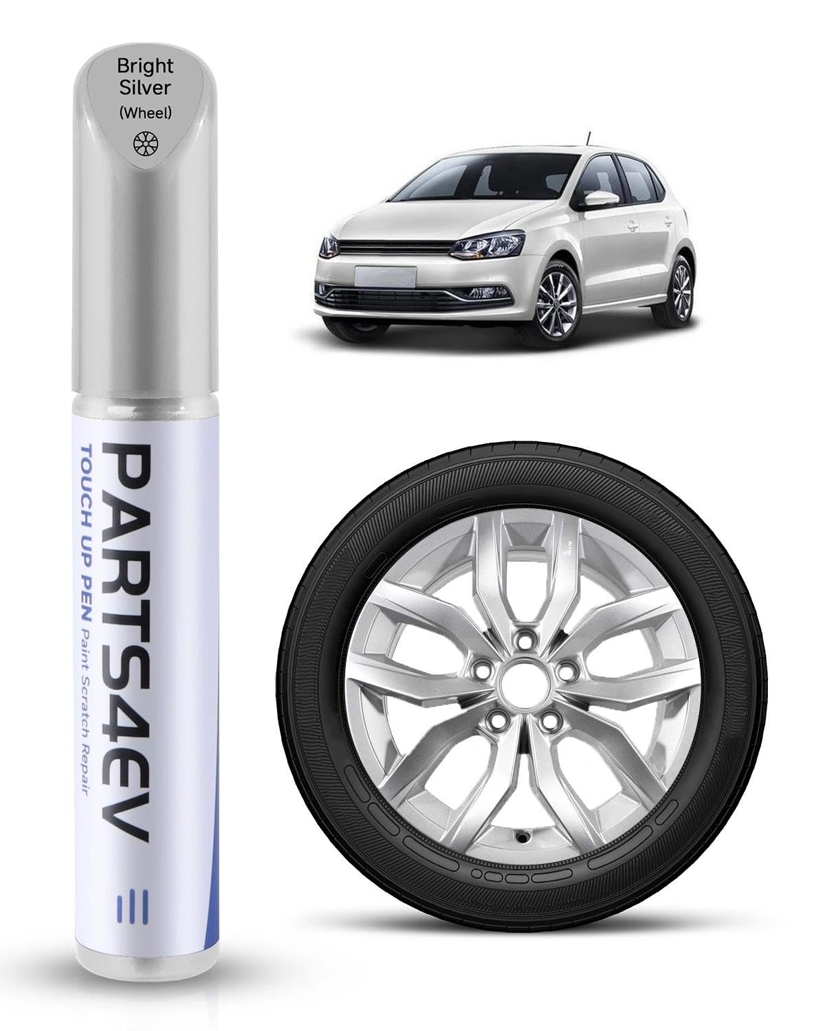 Rotulador de reparación de llantas en negro brillante – para llantas VW / Volkswagen con superficie giratoria de diamante negro – Cubierta de color exacto, resistente a la abrasión y resistente al — view 9