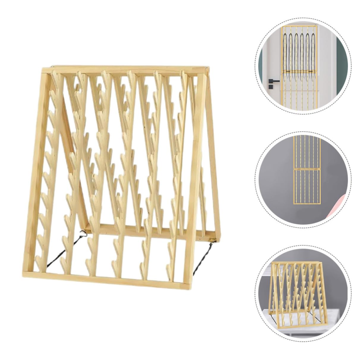 UKCOCO Support Mural et Porte-fils à Quilter pour Extensions de Cheveux en Bois Organisateur de Fournitures de Couture Rack de Coiffure Multifonctionnel Design pour Salon de Coiffure