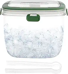 Balde de gelo com tampa e pinça, balde de gelo de 5L, balde de vinho, caixa de armazenamento de gelo portátil para coquetéis, freezer, bar, festas, churrasco, acampamento