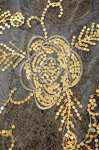 Image of BABEYOND 1920s Sequined Shawl Wraps for Women Fringed Evening Cape Wedding Bridal Shawl Scarf for Evening Dresses Party