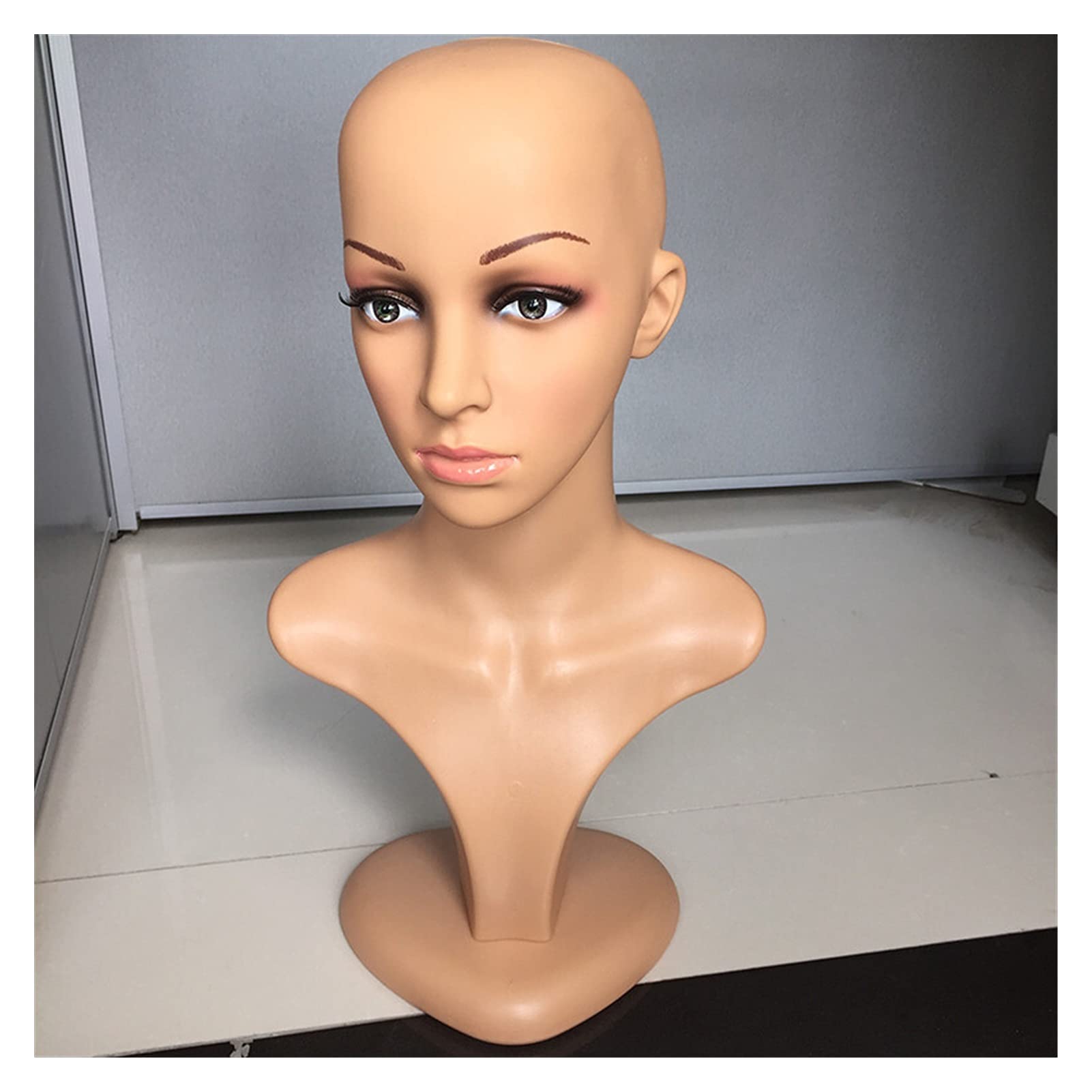 Pe Bald Mannequin Head for Peruki Making Cosmetology Manikin Head for Makeup Praktyka Czarna Mannequin Head
