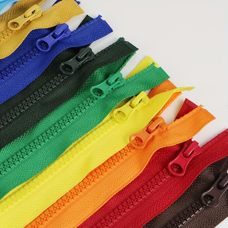 3 個 #5 樹脂ジッパーマルチカラー自動ロックジッパーエッジ大きな歯ジャケット衣類付属品(3pcs-Sapphire blue,1