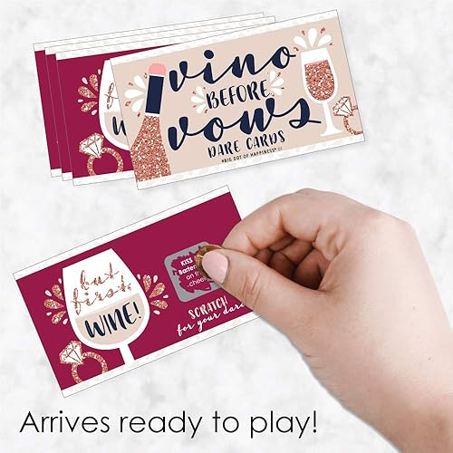 Miniatura 2 de Big Dot of Happiness Vino Before Vows - Tarjetas de desafío para raspar para despedida de soltera o despedida de soltera, 22 unidades