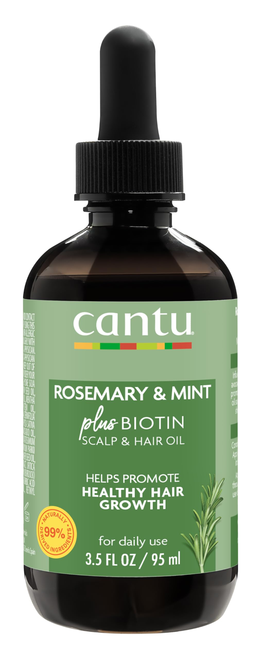 CANTU Strengthening Biotin-Infused Hair & Scalp Oil with Rosemary and Mint 95ml (Packaging may vary), Orange, 95 ml (Pack of 1)