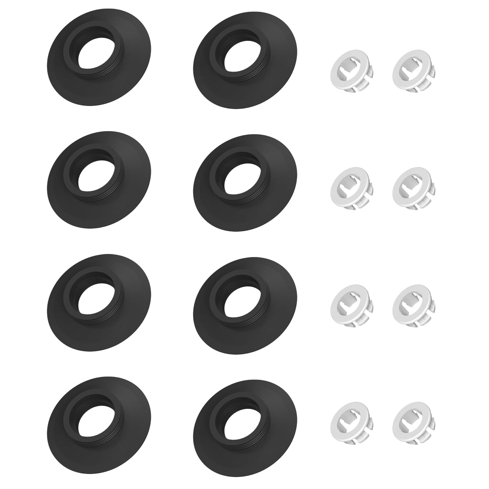 Kikaword Black Flush Valve Seal Compatible With Ideal Standard Toilet Cistern, 8 Pcs Flush Valve Seal With Clip For Ideal Standard Armitage Shanks Flush Valves Sv01967 (Black)
