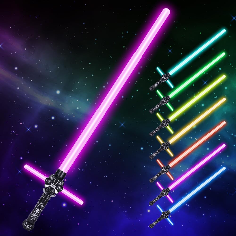 AYESY Star Wars Lightsaber, Light Up Saber with Sound, 7 Colors Retractable Lightsaber,LED Light Saber Sword Toys for Boys Kids Gift Halloween Dress Up Parties, Xmas Gift