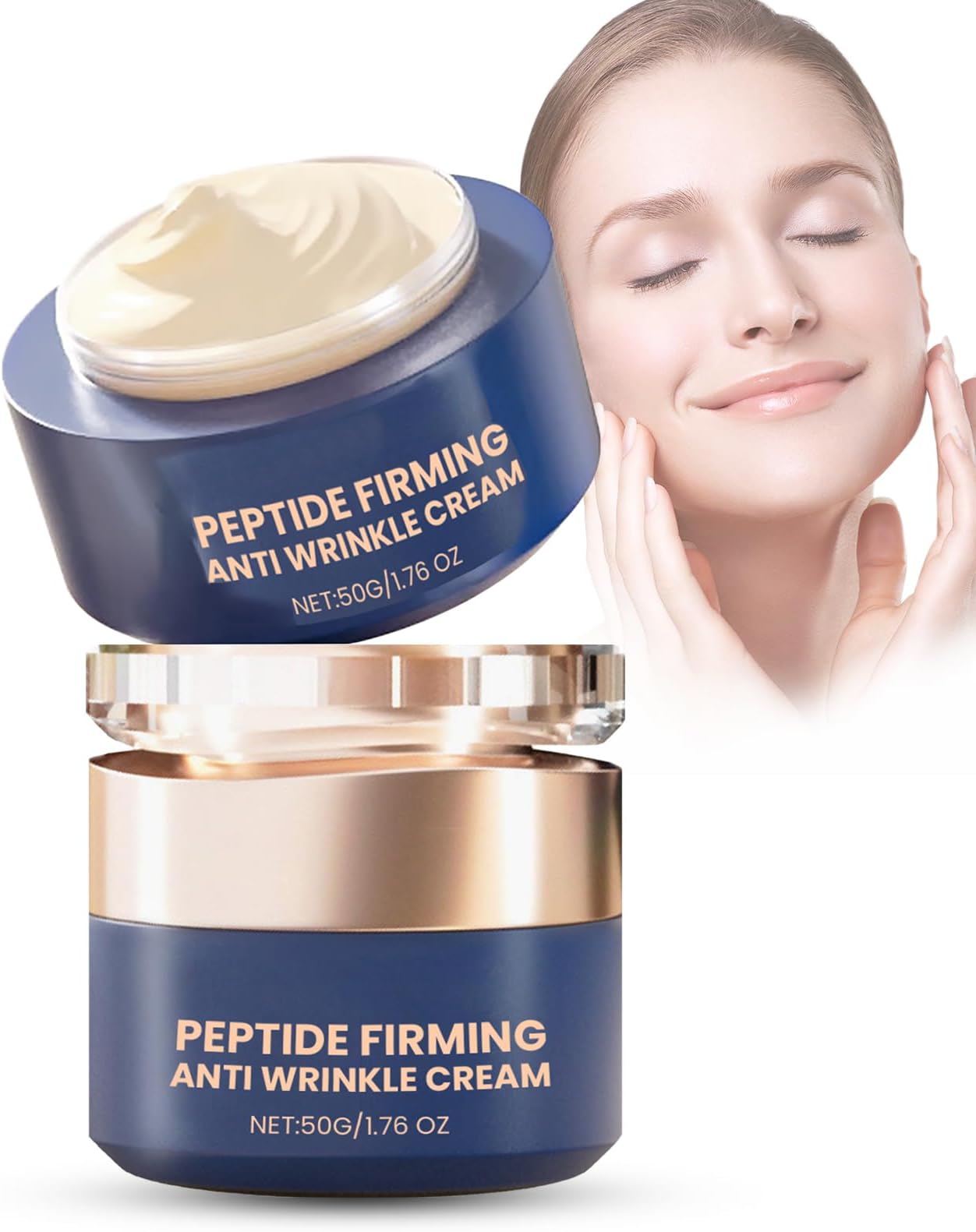 Peptide Firming Face Cream - Anti Wrinkle Face Cream for Women - Anti Aging Face Cream for All Skin Types - Skin Tightening Cream - Hydrating Face Cream - Reduces Age Spots, Moisturising