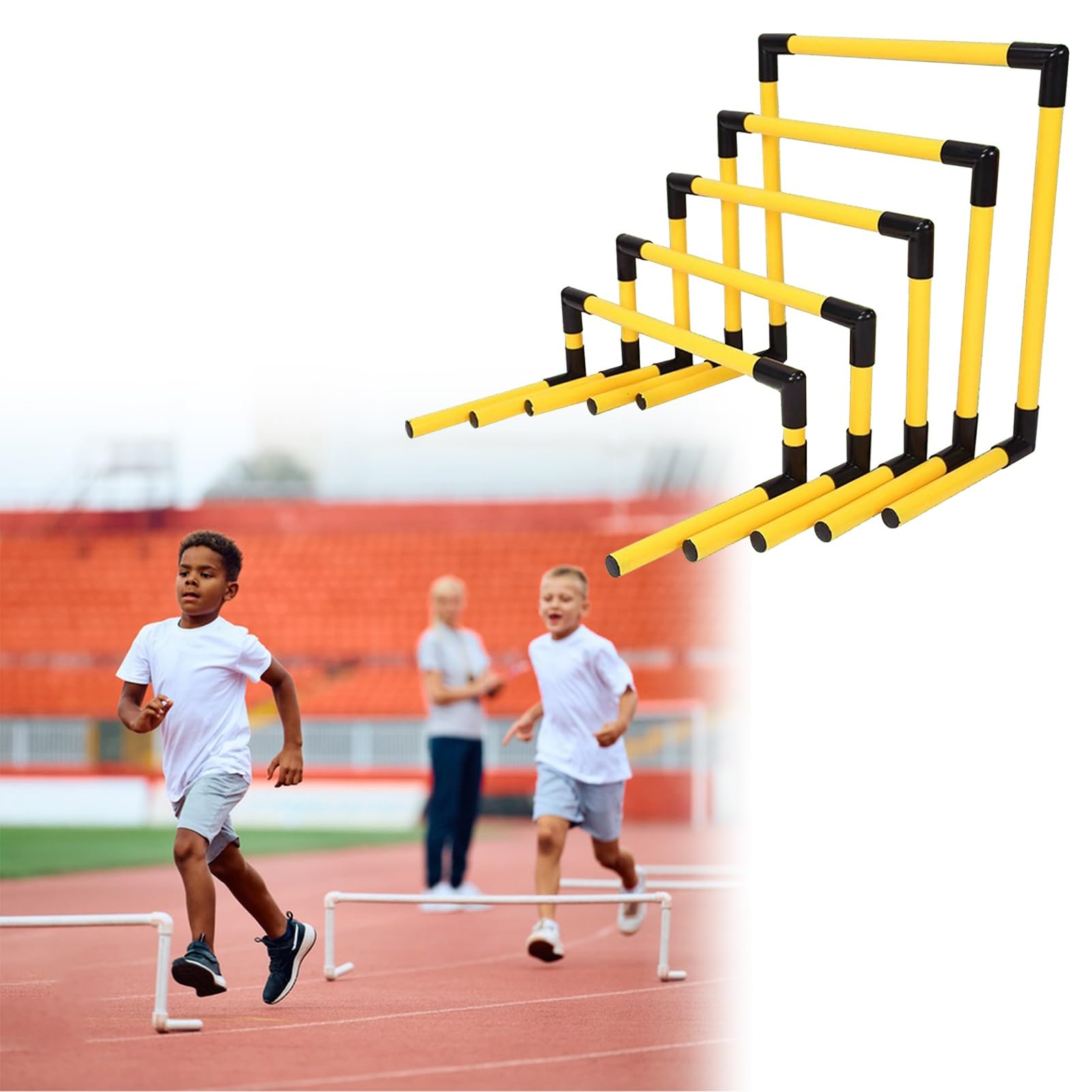 Tragbares Trainingshürden-Set, verstellbare Höhe für Geschwindigkeit und Beweglichkeit, ideal für Fußball-, Leichtathletik-Workouts