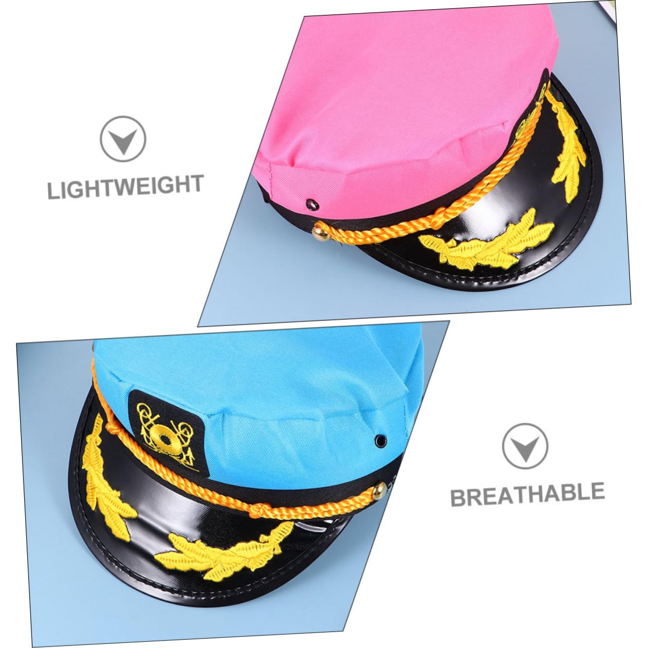 4 Pezzi Cappelli da Capitano per Cosplay e Feste Cappello Marinaio Leggera Accessorio Decorativo per Party Tema Yacht e Costume Uomo Donna