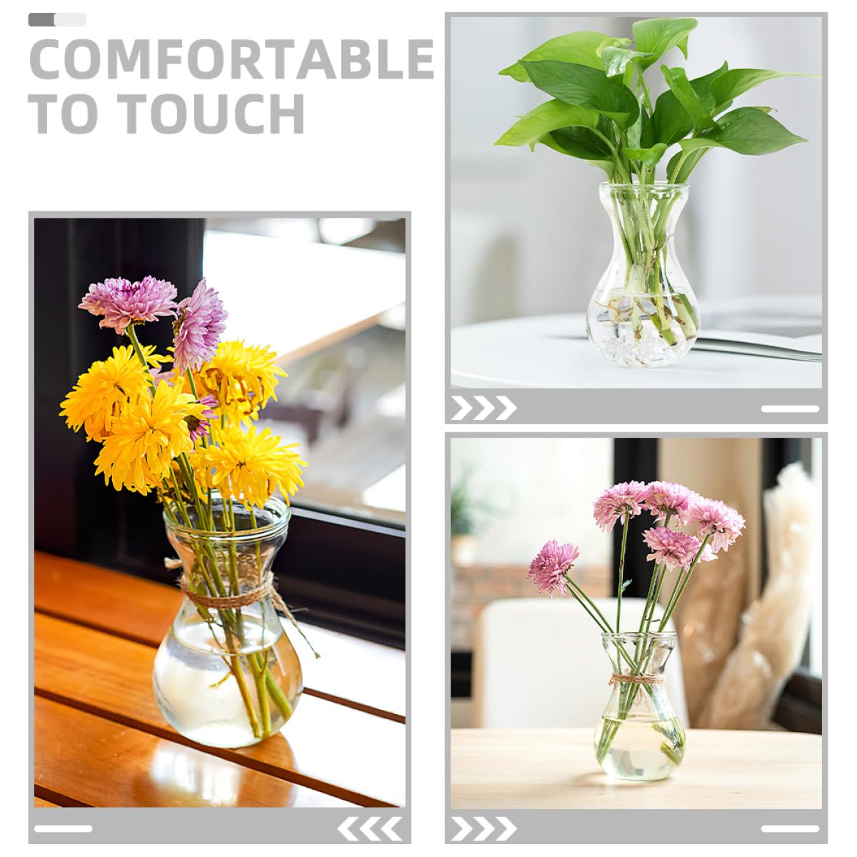 5 pièces Lot de Vases Verre Simples pour Jacinthe Pots de Propagation Hydroponique Vase Centre de Table Décoratif pour Maison et Bureau