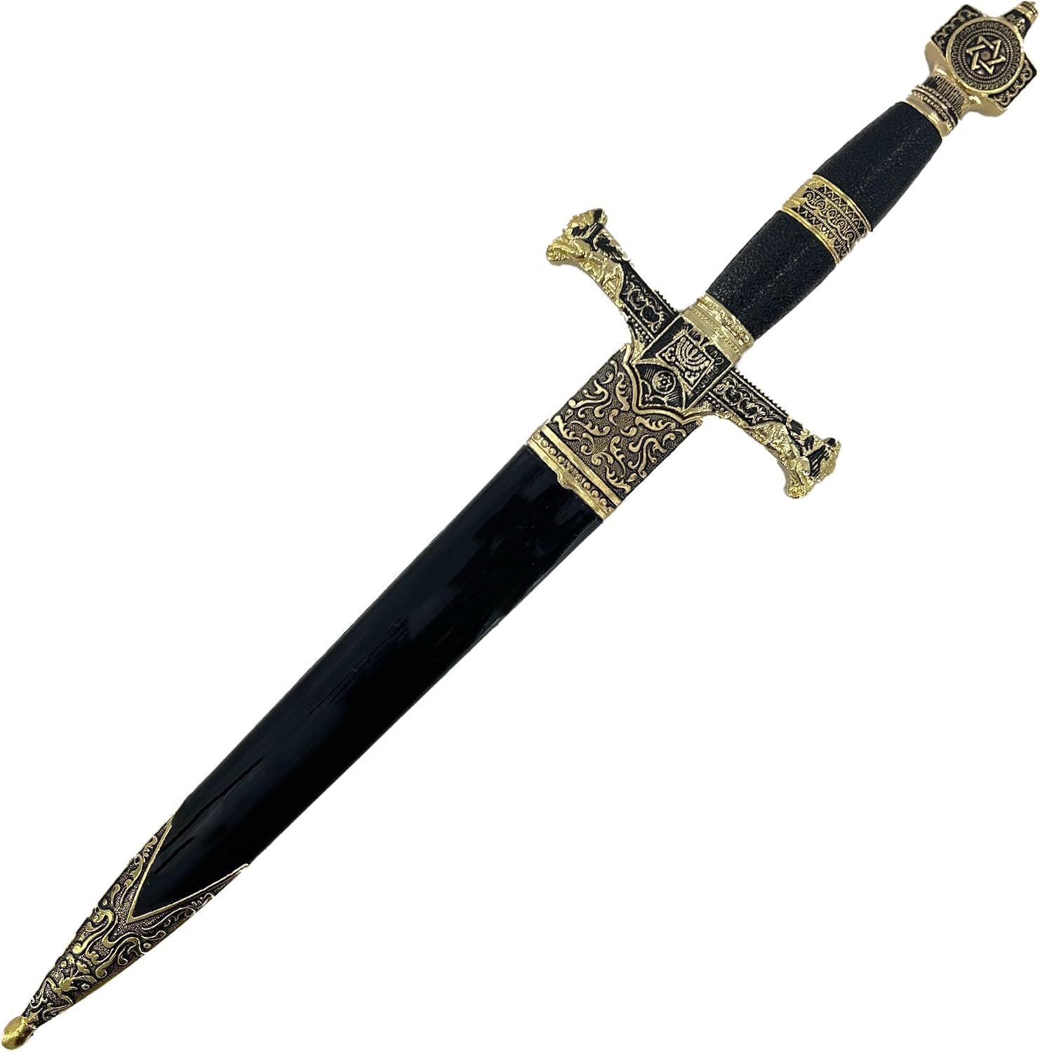 MedievalDepot King Solomon Medieval Crusader Daggers - Perfect for Reenactment (Black)