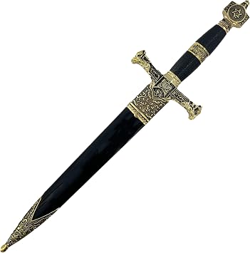 MedievalDepot King Solomon Medieval Crusader Daggers - Perfect for Reenactment Black