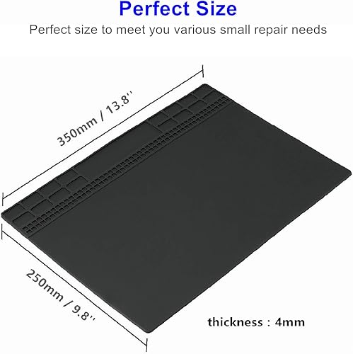 Miniatura 6 de Tapete de soldadura para reparación de electrónica de silicona premium, resistente al calor de 932 F, tapete de soldadura magnética para teléfono