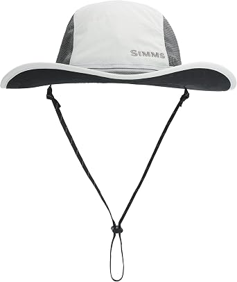 Simms Mens Superlight Solar Sombrero, Floating Fishing Boonie Hat, UPF 50, Large/X-Large, Sterling, 13968-041-4050