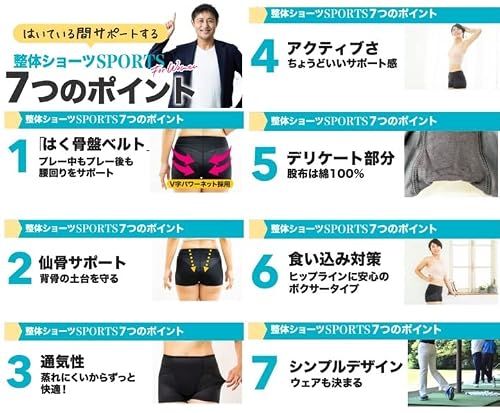 特許取得 整体ショーツSPORTS 運動中も骨盤ケア/夏も快適 速