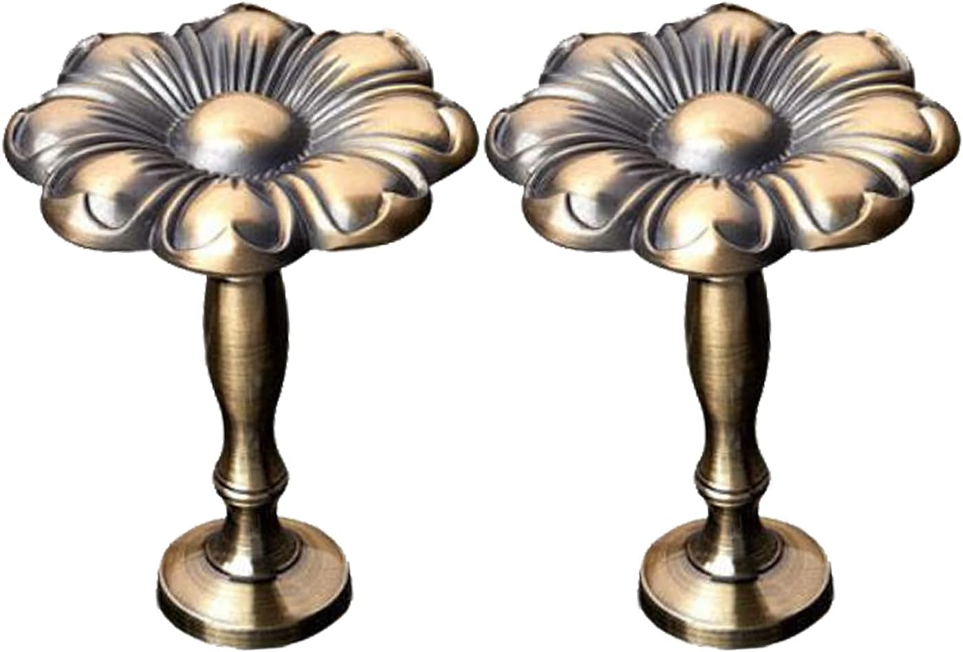 YYC 1Pair Drapery Medallion Holdbacks Flower Alloy Curtain Wall Hook Hanger