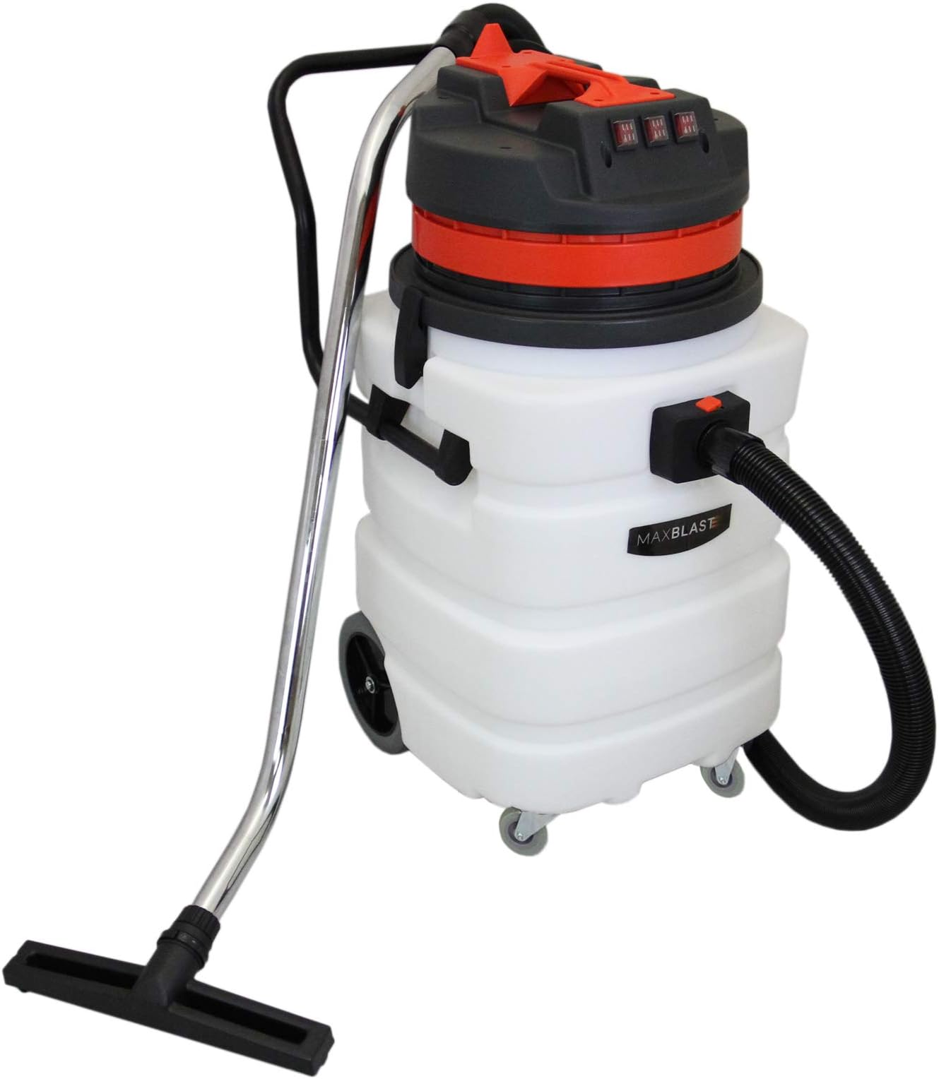 90L Industrial Wet & Dry Vacuum Cleaner & Attachments, Powerful 3000W, 90 Litre, Stainess Steel