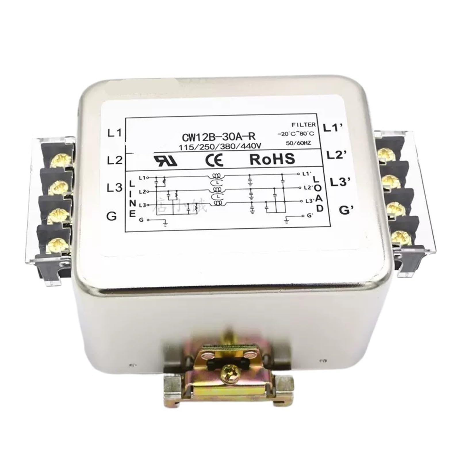 Filtro de alimentación de CA trifásico CW12B-40A-R supresor de ruido para riel
